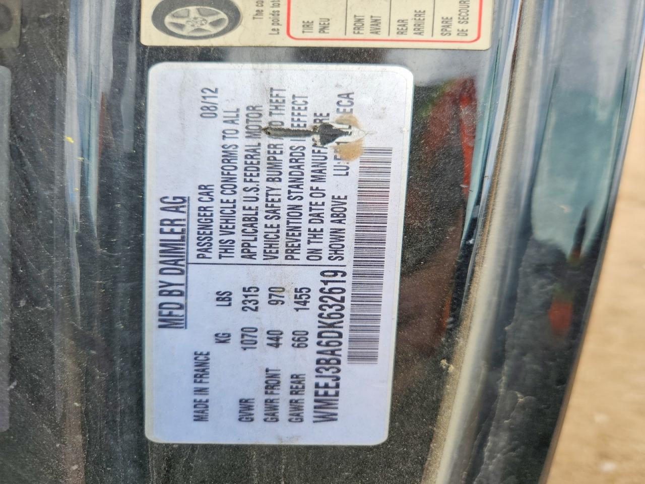 2013 SMART Fortwo VIN WMEEJ3BA6DK632619 photo 12