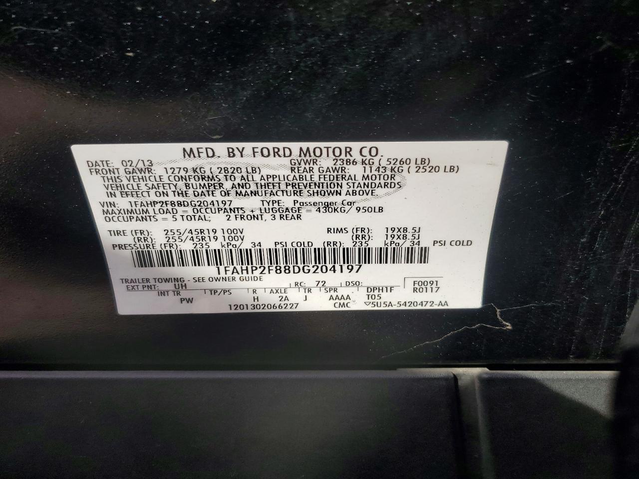 2013 Ford All models VIN 1FAHP2F88DG204197 photo 12