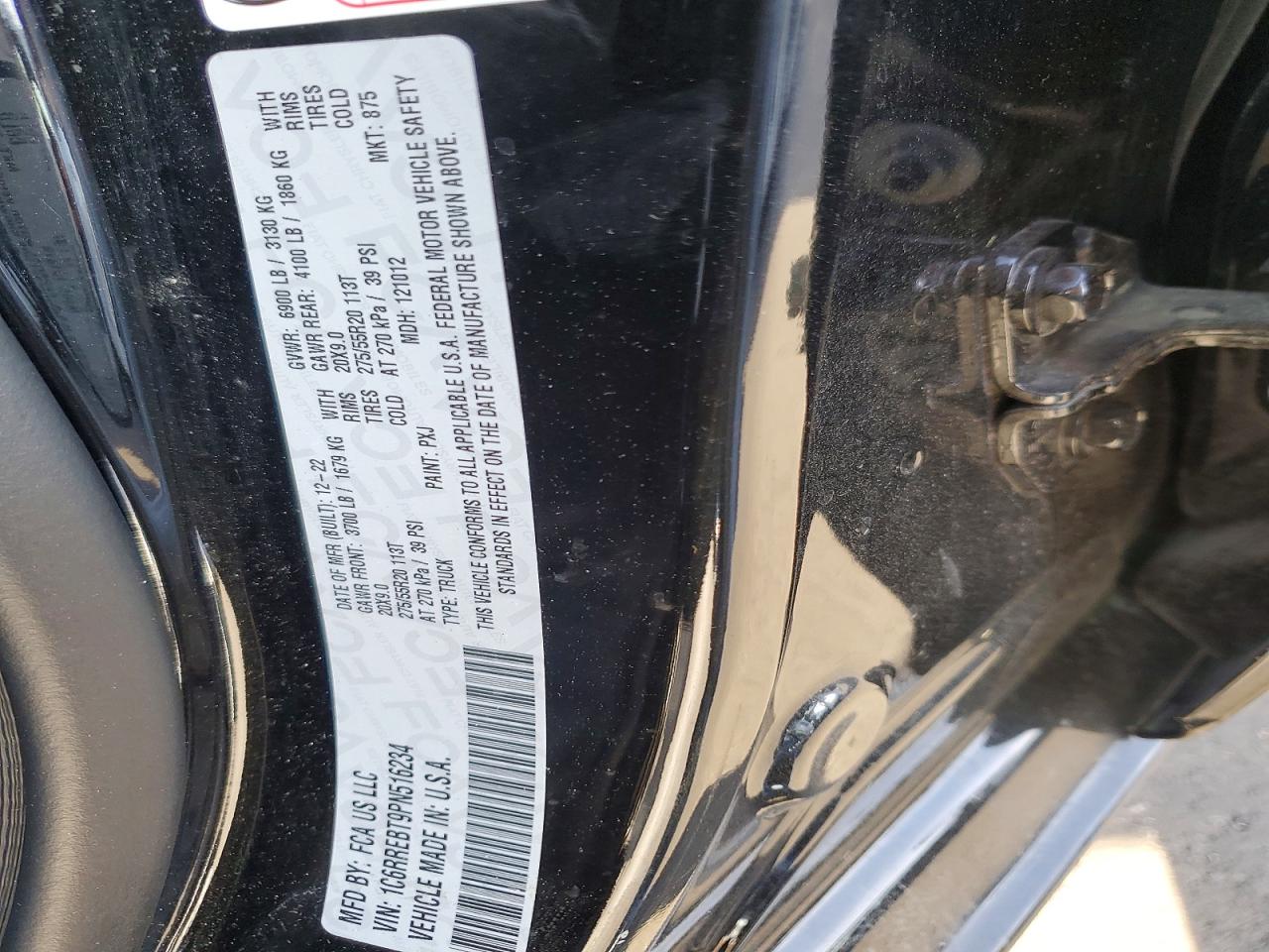 2023 Dodge 1500 VIN 1C6RREBT9PN516234 photo 12