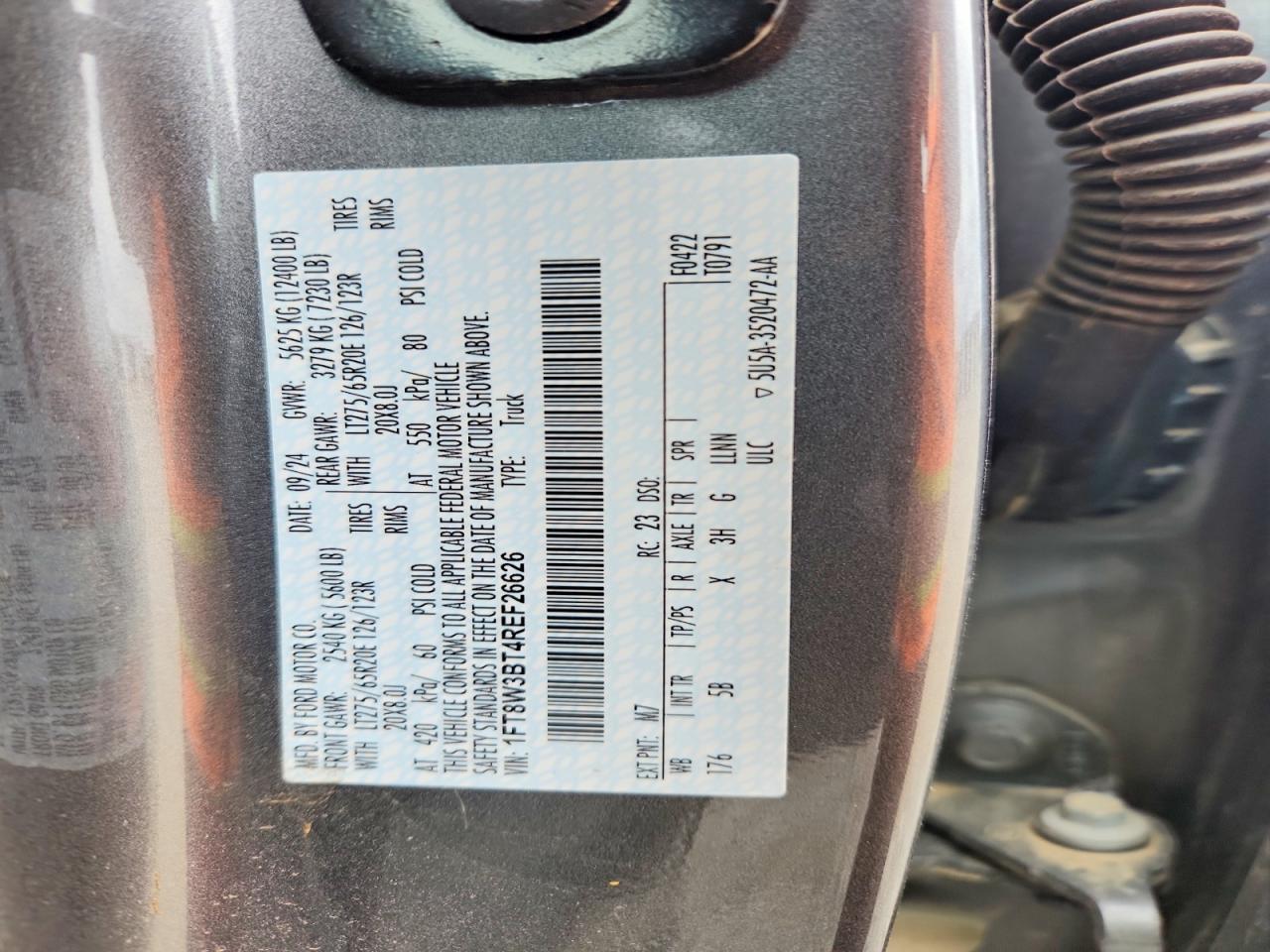 2024 Ford F350 VIN 1FT8W3BT4REF26626 photo 12