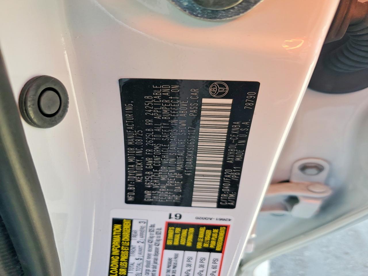 2025 Camry VIN 4T1DAACKXSU650107 photo 12