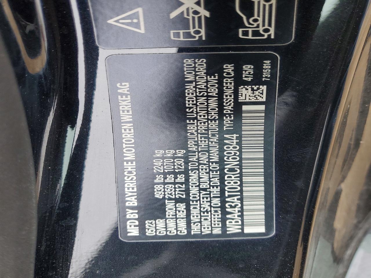 2024 BMW 4 series VIN WBA43AT08RCN69844 photo 12