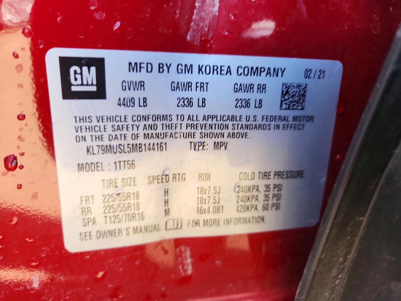 2021 Chevrolet Trailblaze VIN KL79MUSL5MB144161 photo 12