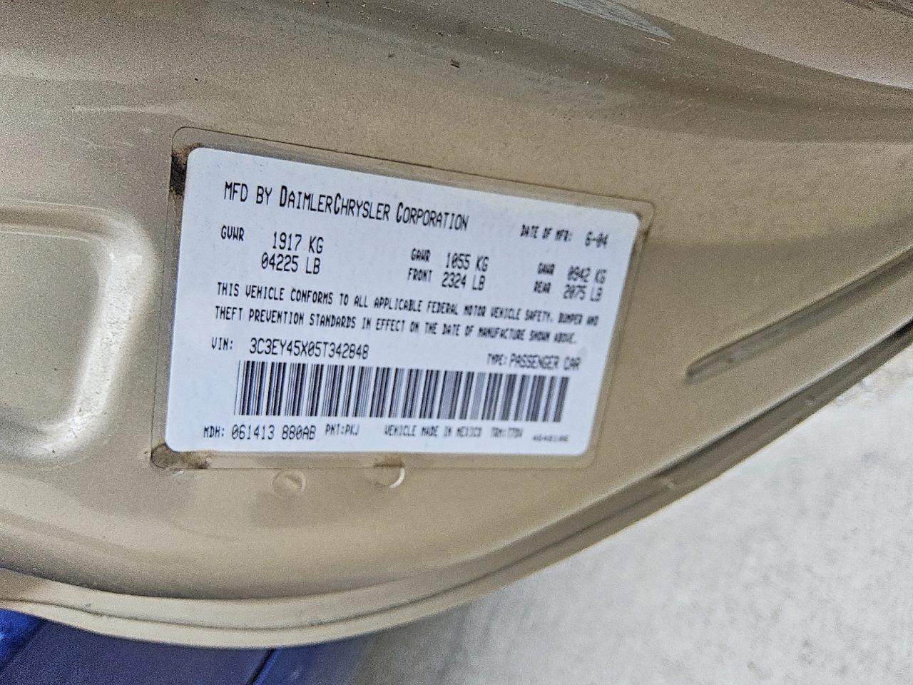 2005 CHRYSLER Pt cruiser VIN 3C3EY45X05T342848 photo 12