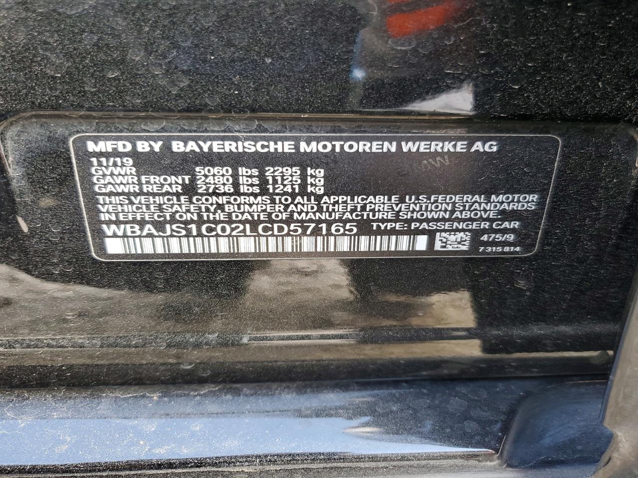 2020 BMW 5 series VIN WBAJS1C02LCD57165 photo 12