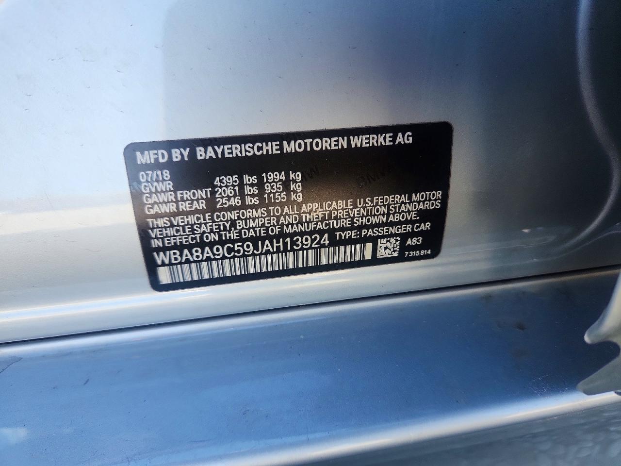 2018 BMW 3 series VIN WBA8A9C59JAH13924 photo 12