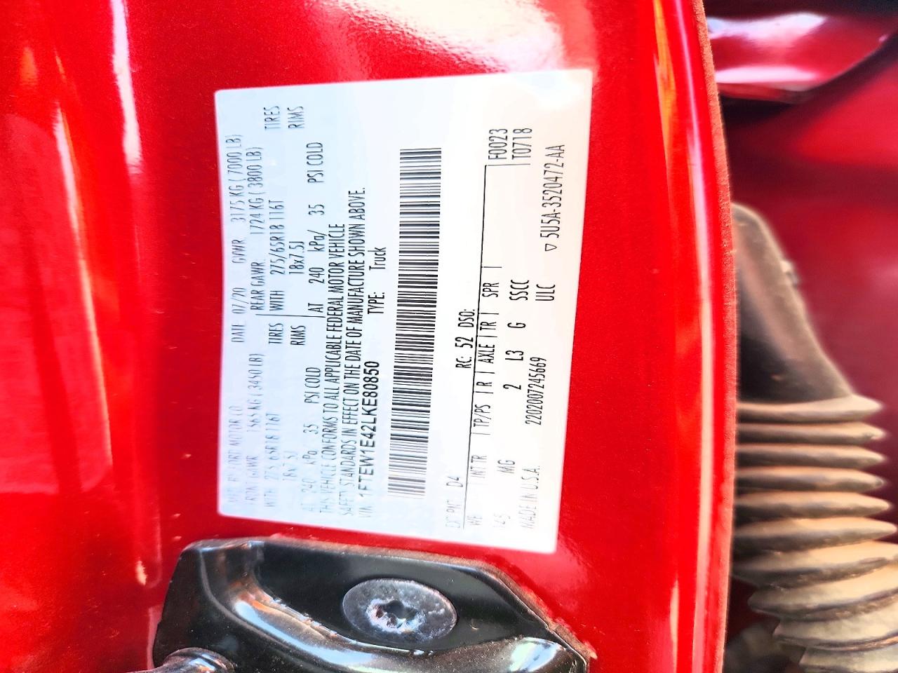 2020 Ford F150 VIN 1FTEW1E42LKE80850 photo 12