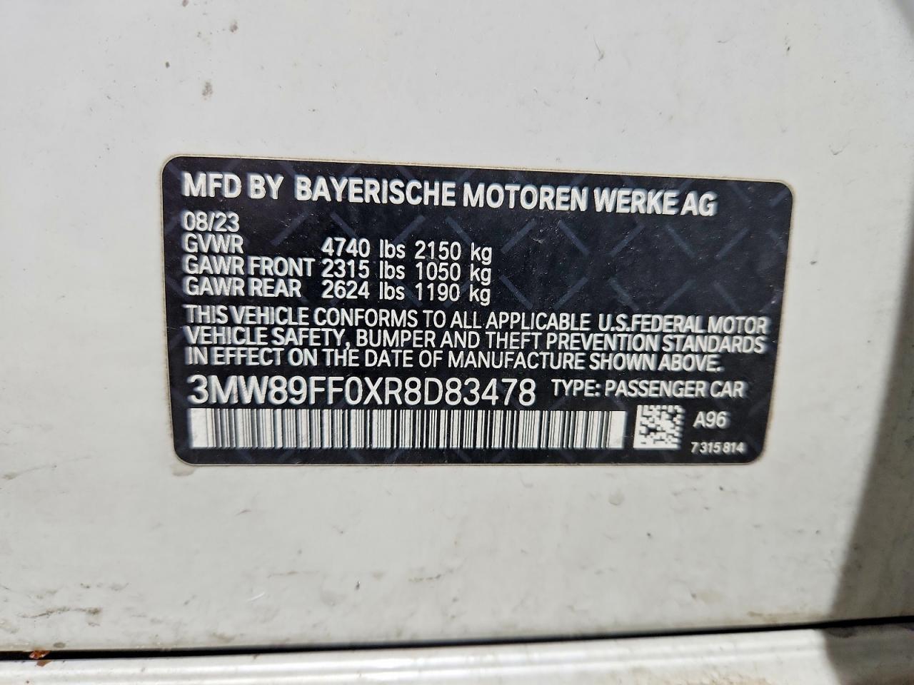 2024 BMW 3 series VIN 3MW89FF0XR8D83478 photo 12