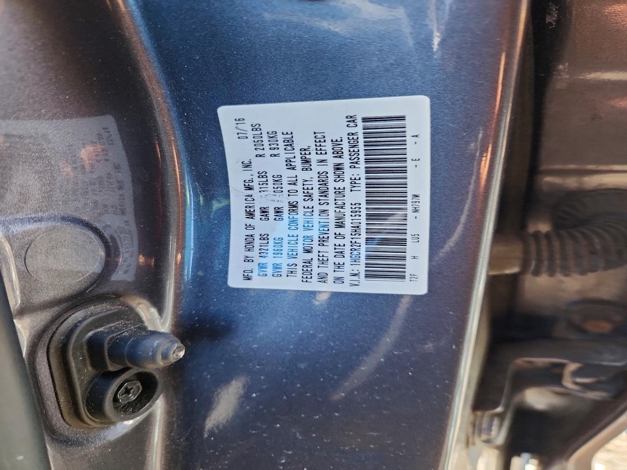 2017 Honda Accord VIN 1HGCR2F15HA015955 photo 12