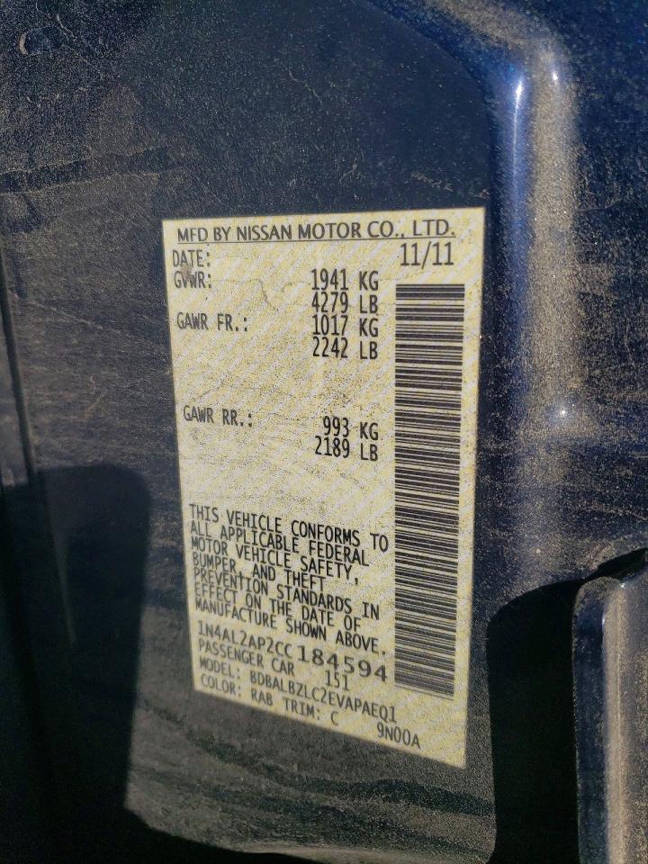 2012 Nissan Altima VIN 1N4AL2AP2CC184594 photo 12
