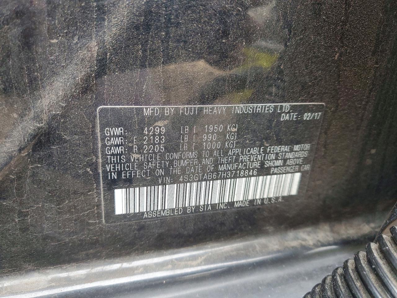 2017 Subaru Impreza VIN 4S3GTAB67H3718846 photo 12