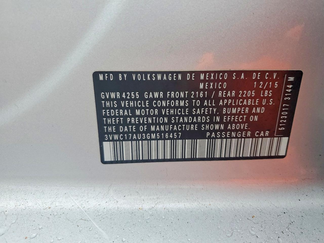 2016 Volkswagen Golf VIN 3VWC17AU3GM516457 photo 12