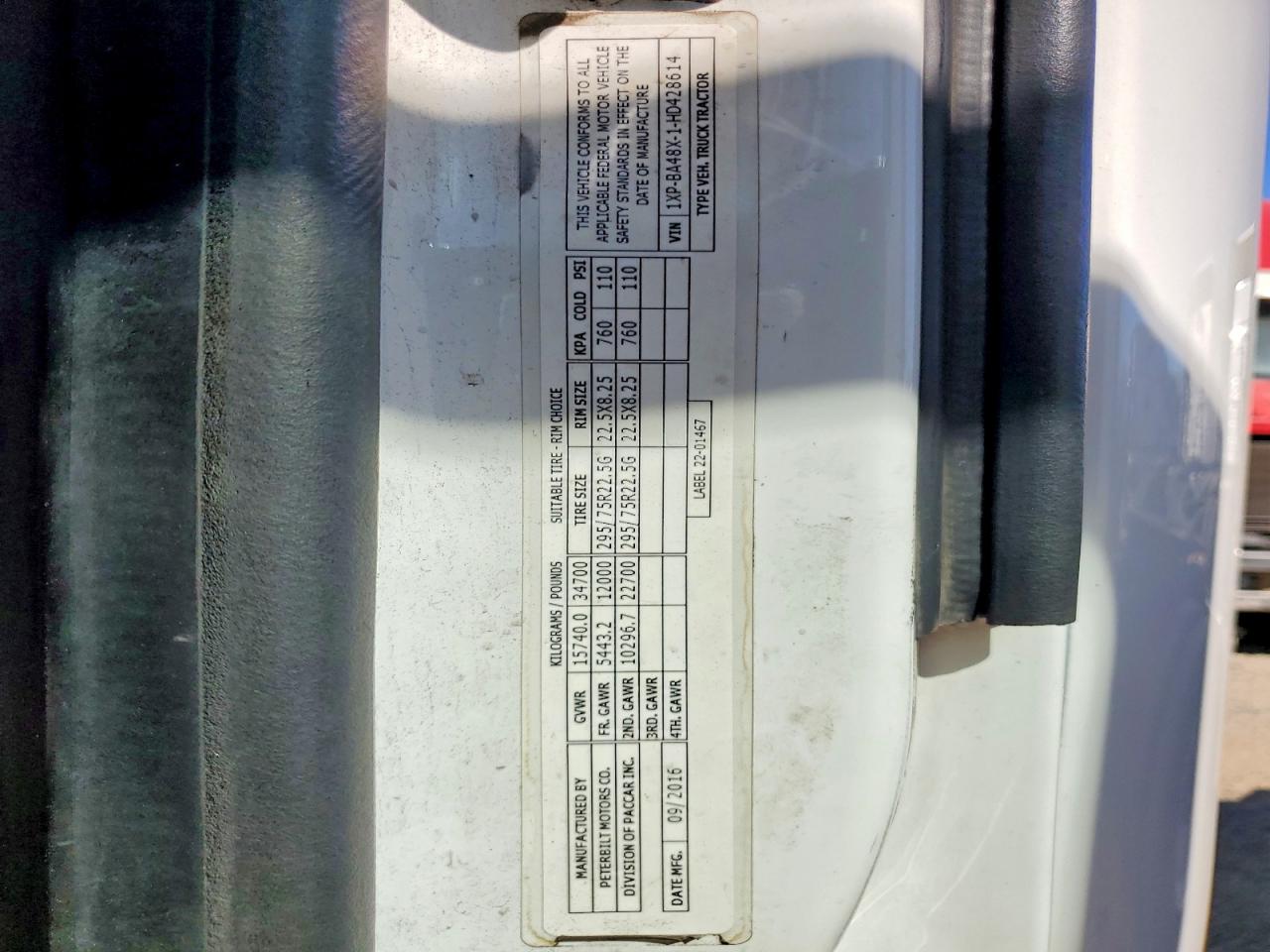 2017 PETERBILT All other VIN 1XPBA48X1HD428614 photo 10