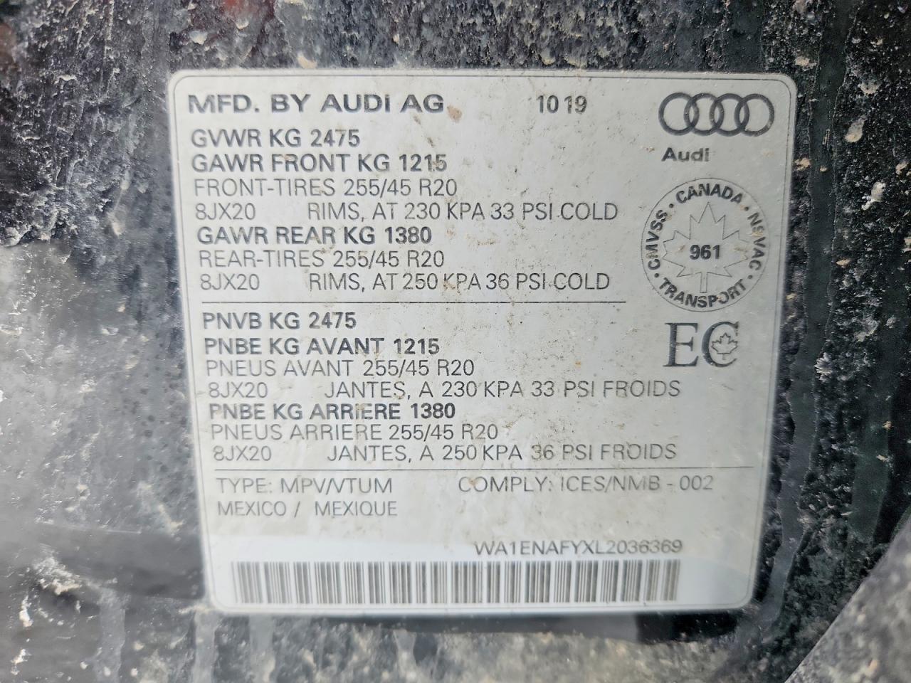 2020 Audi Q5 VIN WA1ENAFYXL2036369 photo 12