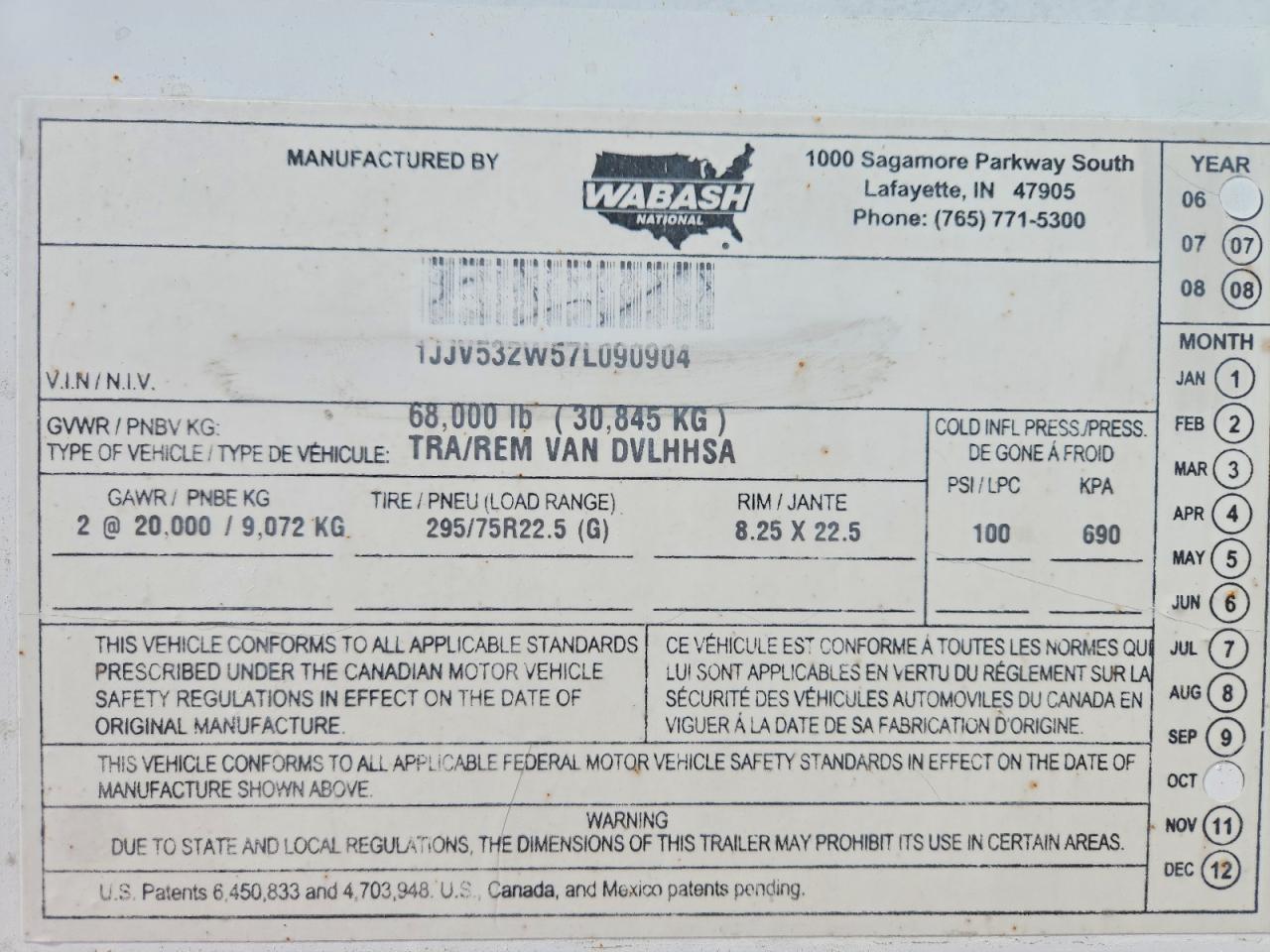 2007 WABASH All models VIN 1JJV532W57L090904 photo 10