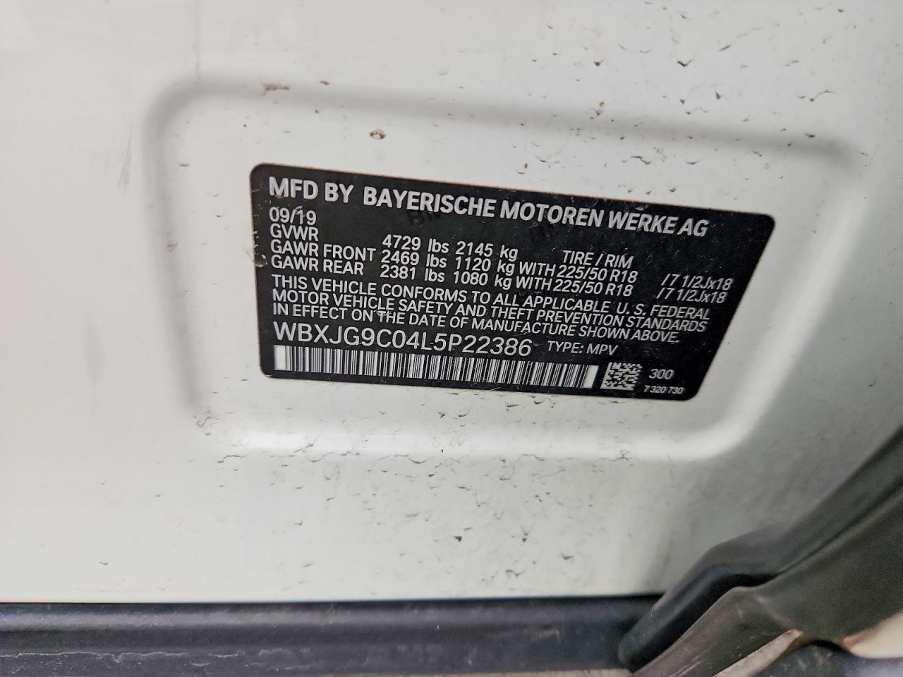 2020 BMW X1 VIN WBXJG9C04L5P22386 photo 12
