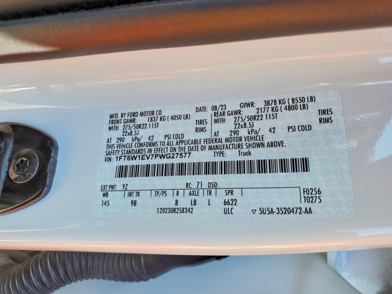 2023 Ford F150 VIN 1FT6W1EV7PWG27577 photo 12