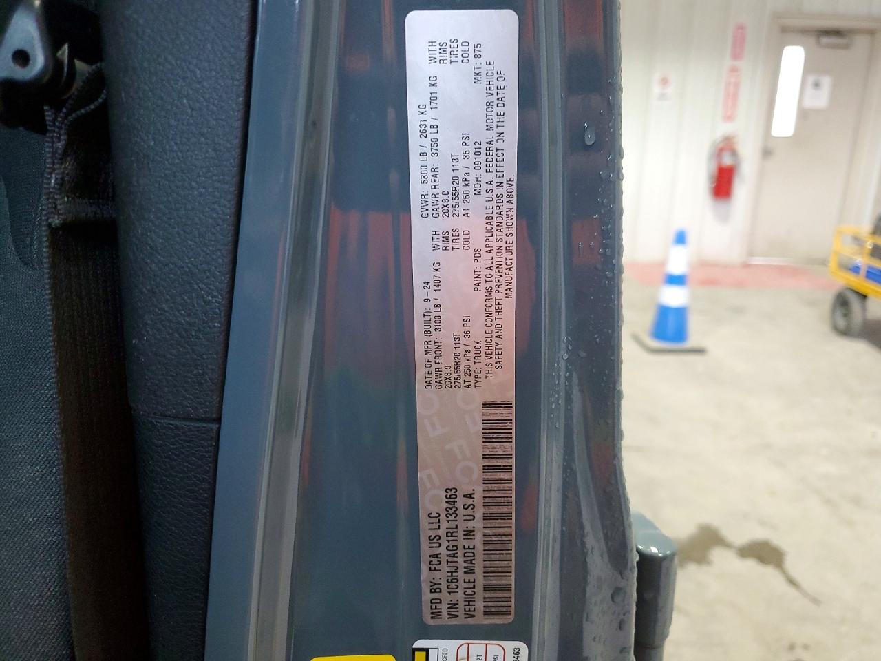 2024 Jeep Gladiator VIN 1C6HJTAG1RL133463 photo 12