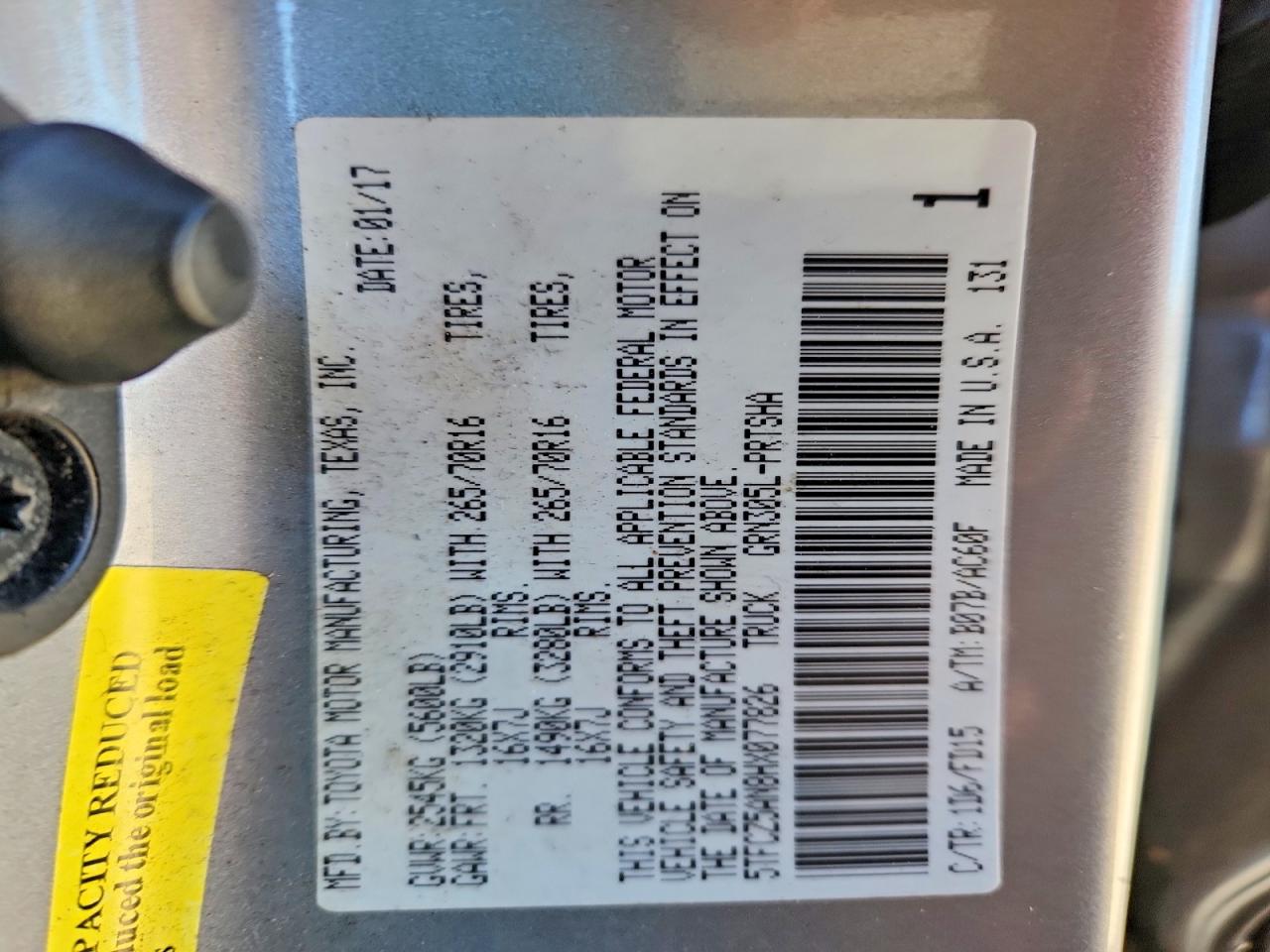 2017 Toyota Tacoma VIN 5TFCZ5AN8HX077826 photo 12