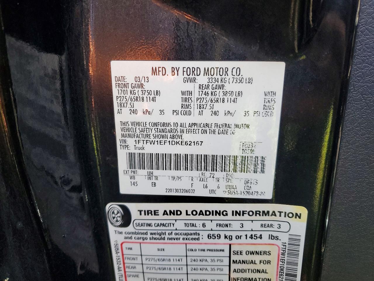 2013 Ford All models VIN 1FTFW1EF1DKE62167 photo 12