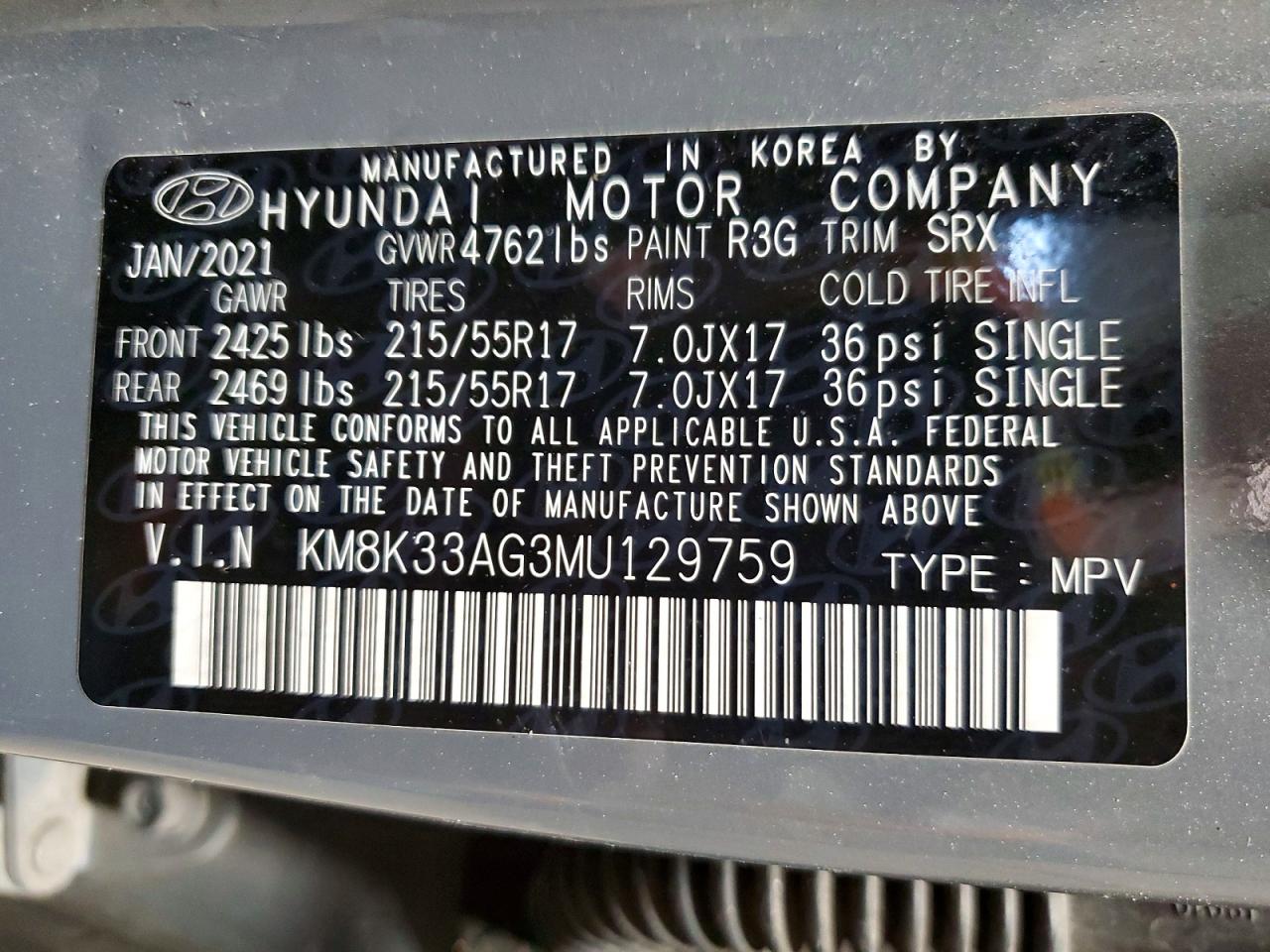 2021 Hyundai Kona electric VIN KM8K33AG3MU129759 photo 12