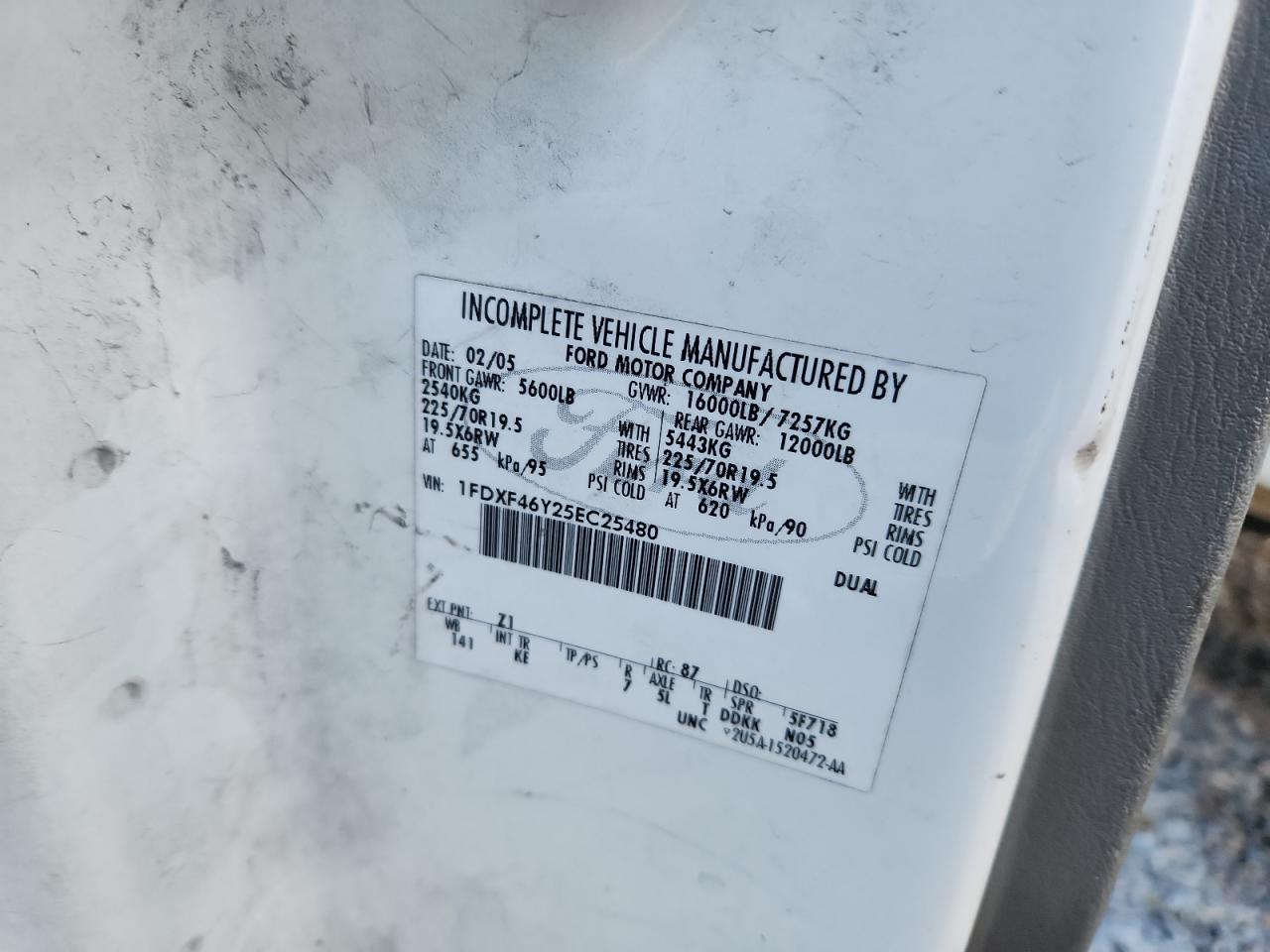 2005 Ford F450 VIN 1FDXF46Y25EC25480 photo 12