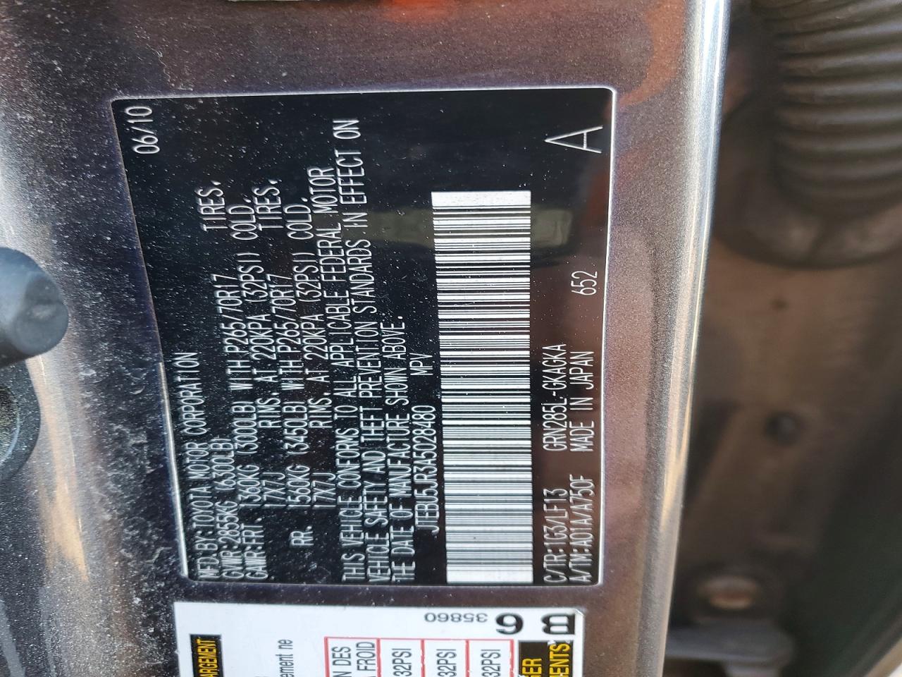 2010 TOYOTA 4runner VIN JTEBU5JR3A5028480 photo 12