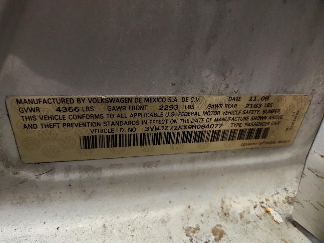 2009 VOLKSWAGEN Jetta VIN 3VWJZ71KX9M084077 photo 12