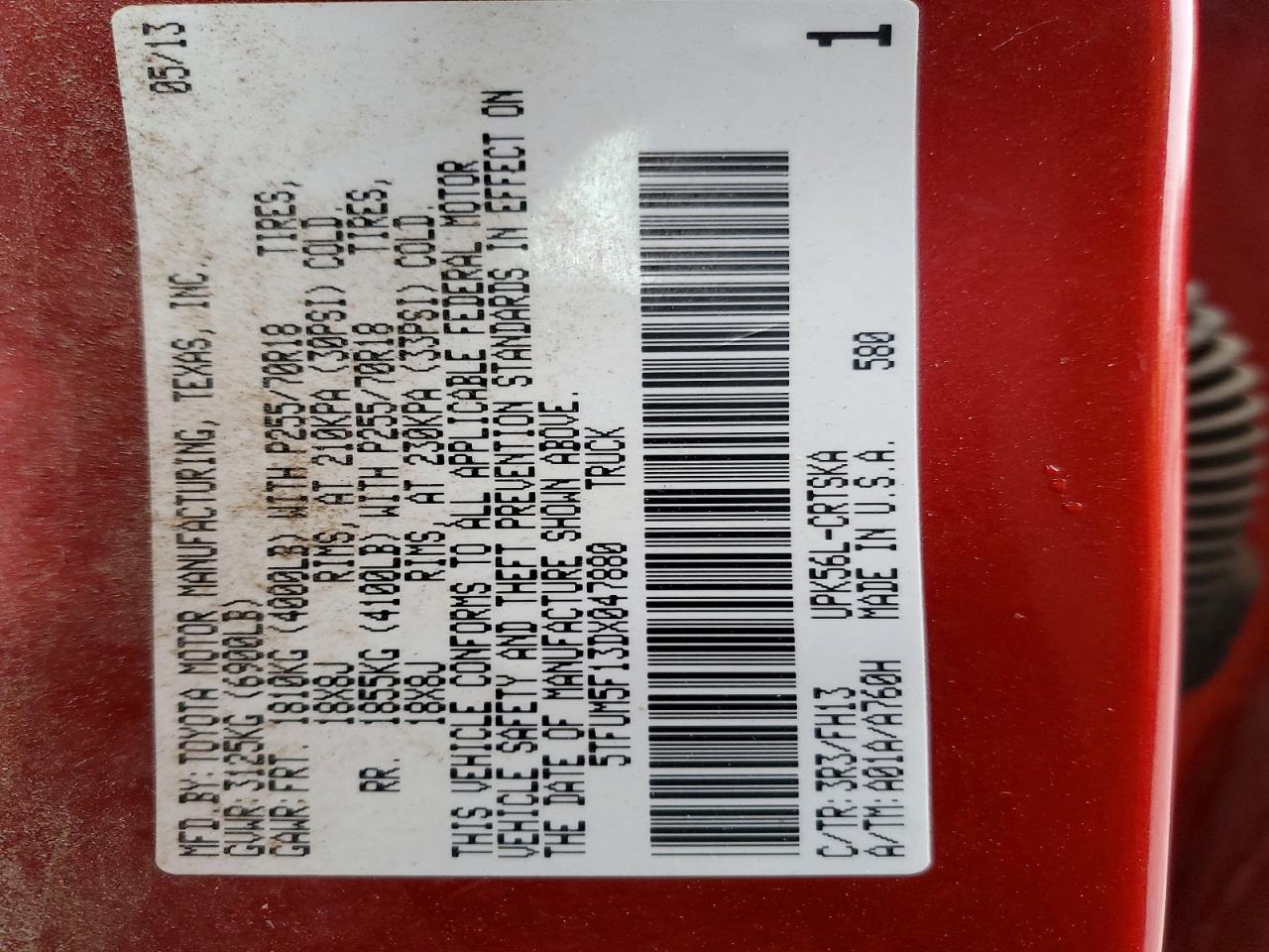 2013 Tundra gra VIN 5TFUM5F13DX047880 photo 12