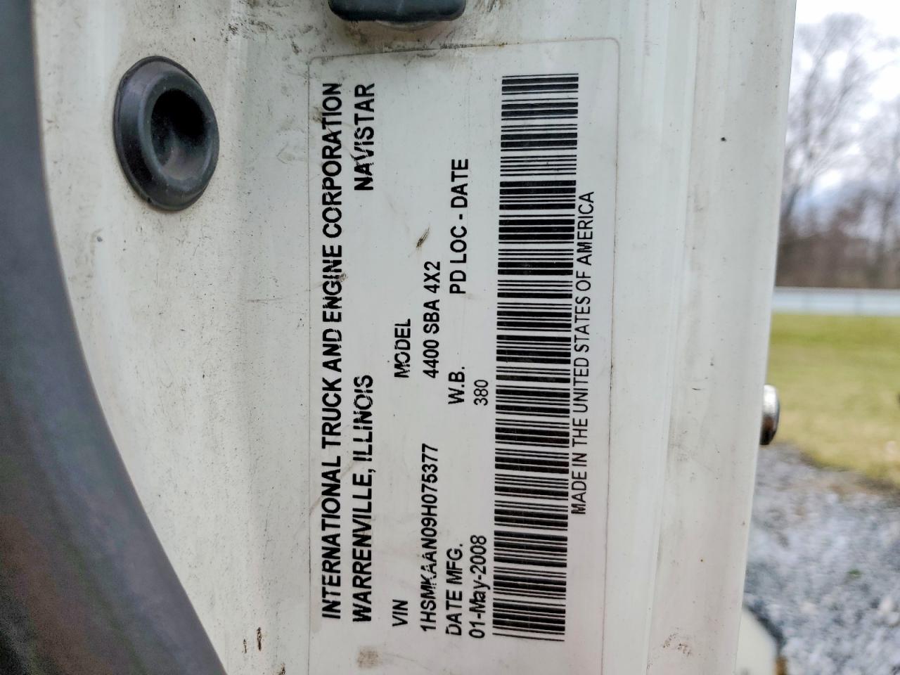 2009 International 4000 serie VIN 1HSMKAAN09H075377 photo 10