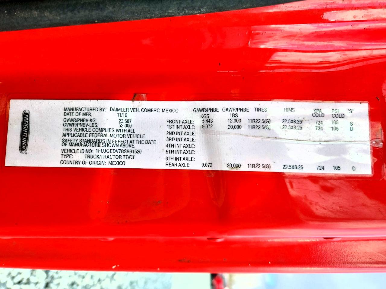2011 FREIGHTLINER All other VIN 1FUJGEDV7BSBB1520 photo 10