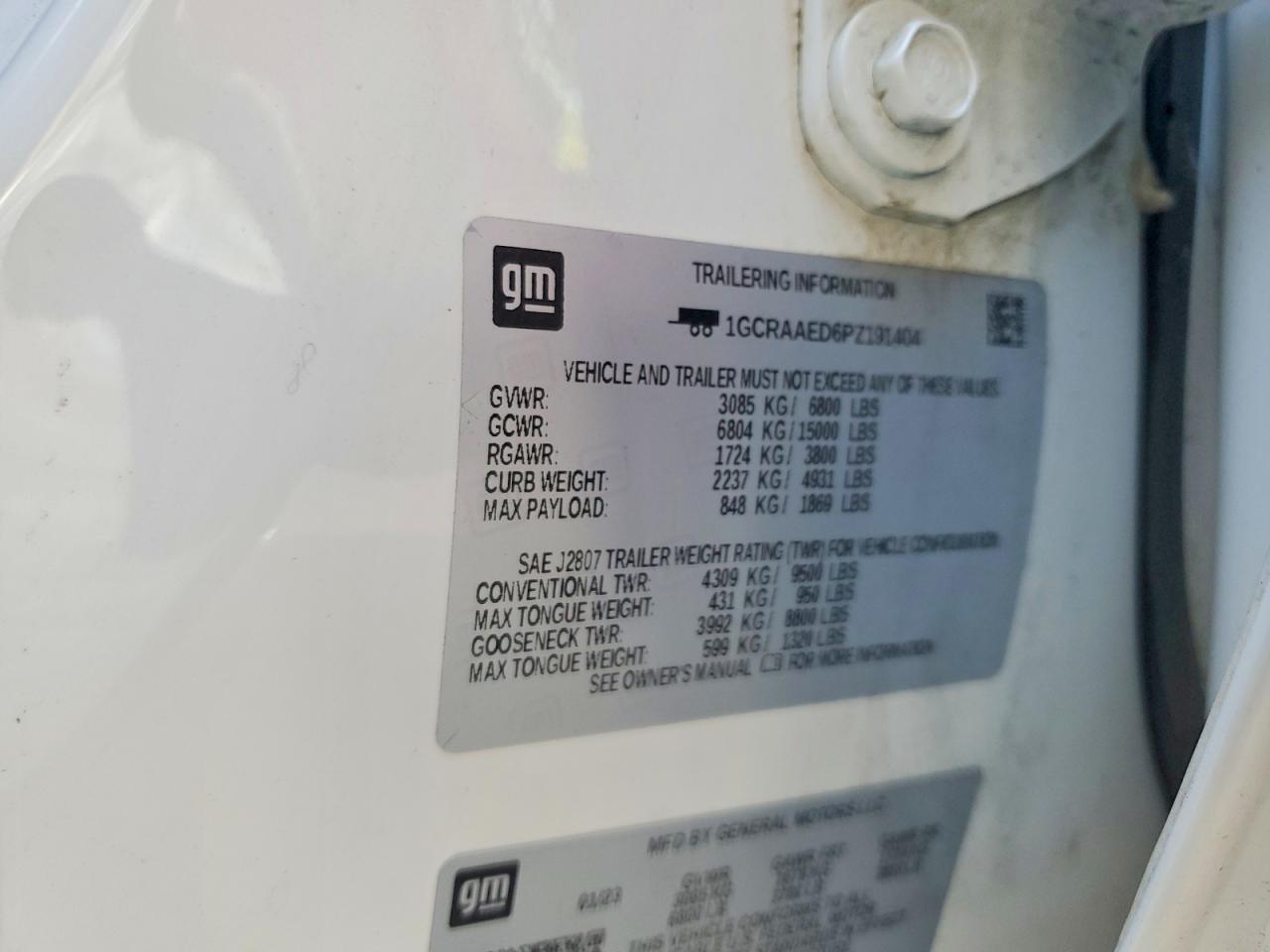 2023 Chevrolet All models VIN 1GCRAAED6PZ191404 photo 12