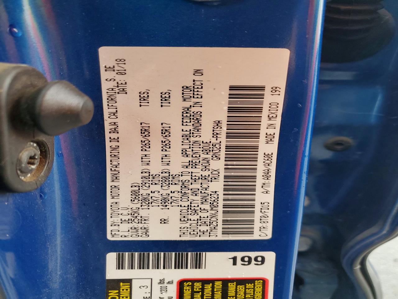 2018 Toyota Tacoma VIN 3TMAZ5CNXJM056234 photo 12