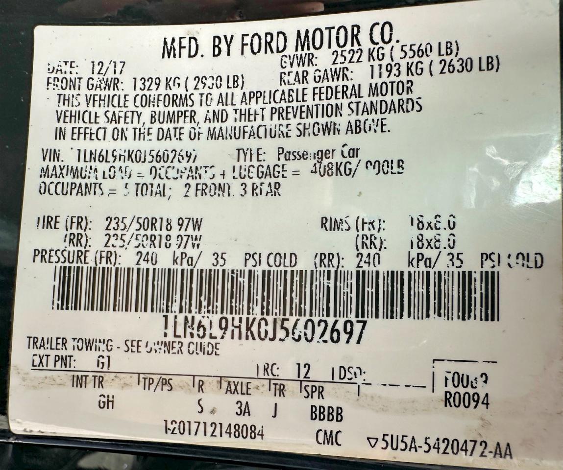 2018 Lincoln Continentl VIN 1LN6L9HK0J5602697 photo 10