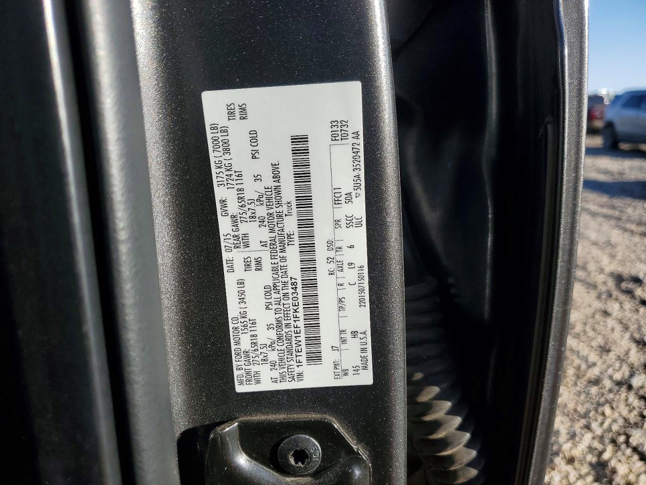 2015 Ford F150 VIN 1FTEW1EF1FKE03487 photo 12
