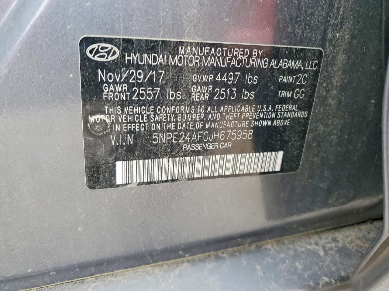 2018 Hyundai Sonata VIN 5NPE24AF0JH675958 photo 12