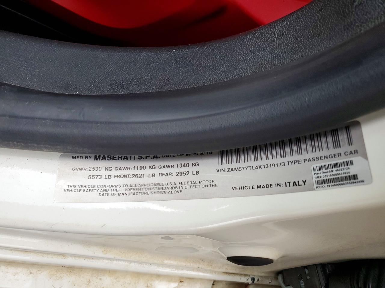 2019 Maserati All other VIN ZAM57YTL4K1319173 photo 12