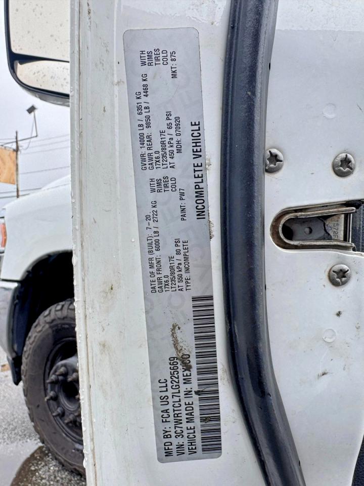 2020 Ram 3500 VIN 3C7WRTCL7LG225669 photo 10