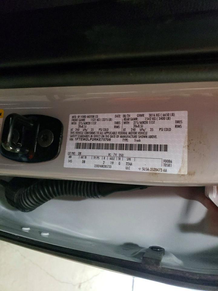 2024 Ford F150 VIN 1FTEW2LP2RKE75708 photo 12