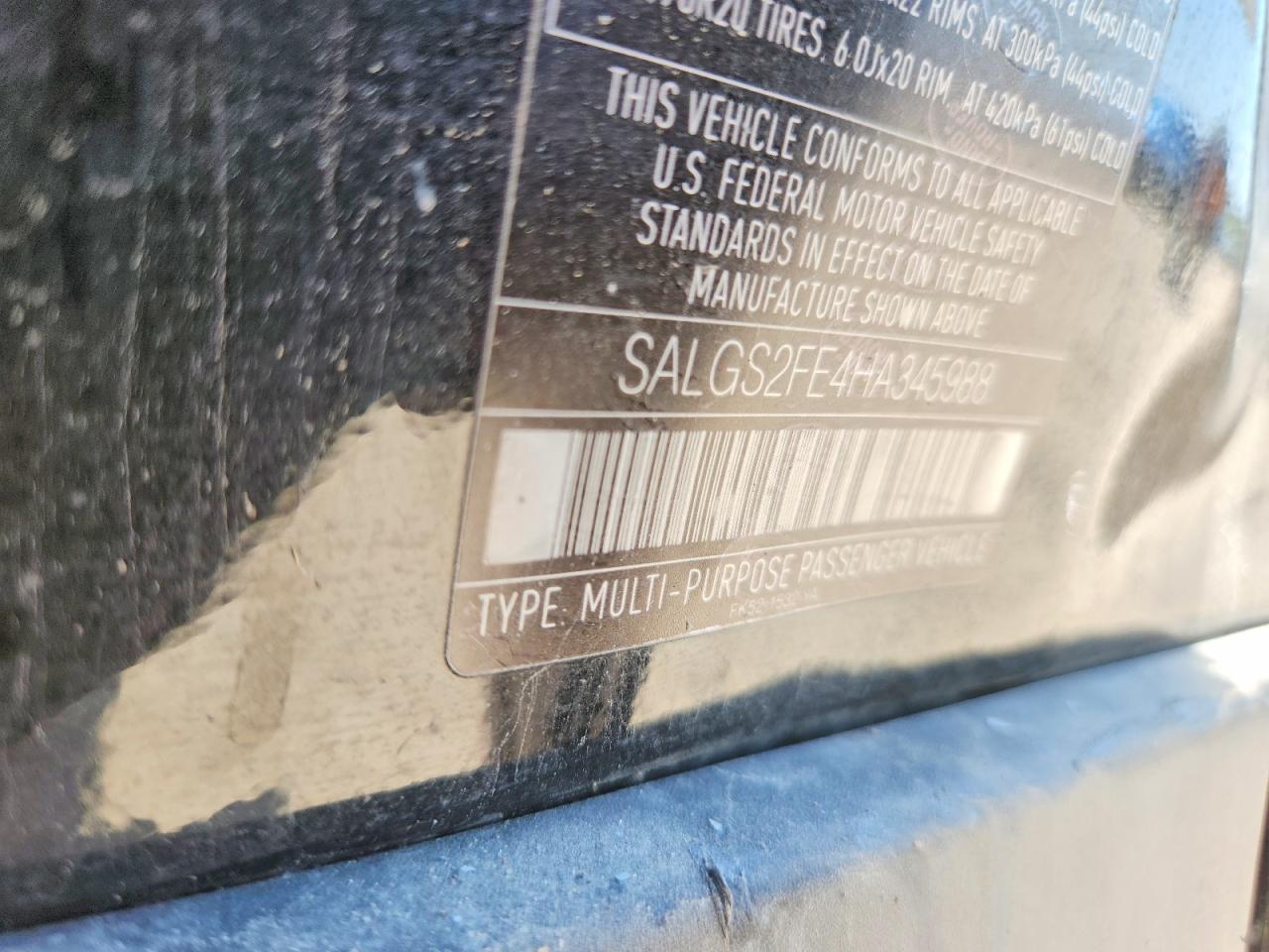 2017 Land Rangerover VIN SALGS2FE4HA345988 photo 12