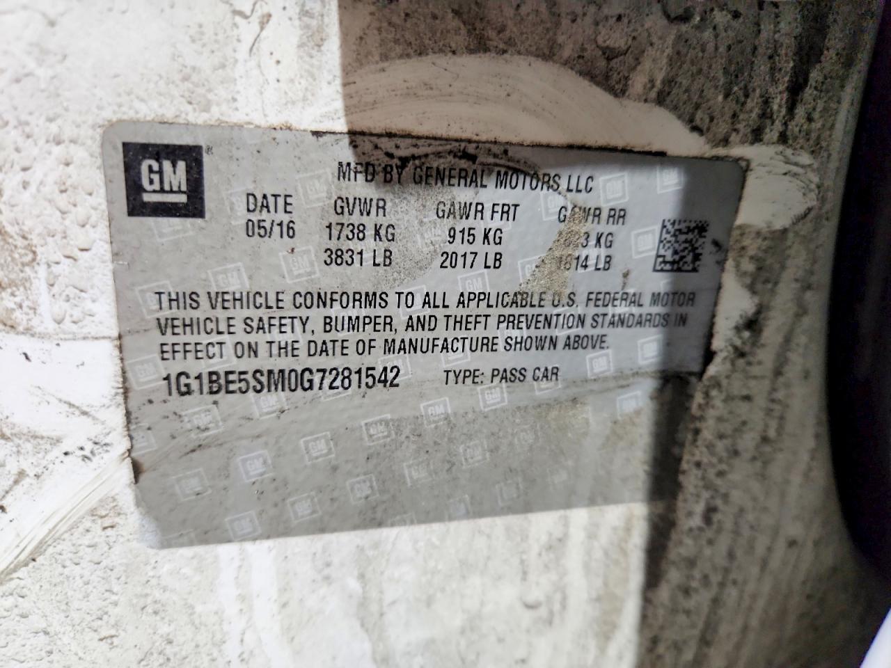 2016 Chev Cruze VIN 1G1BE5SM0G7281542 photo 12
