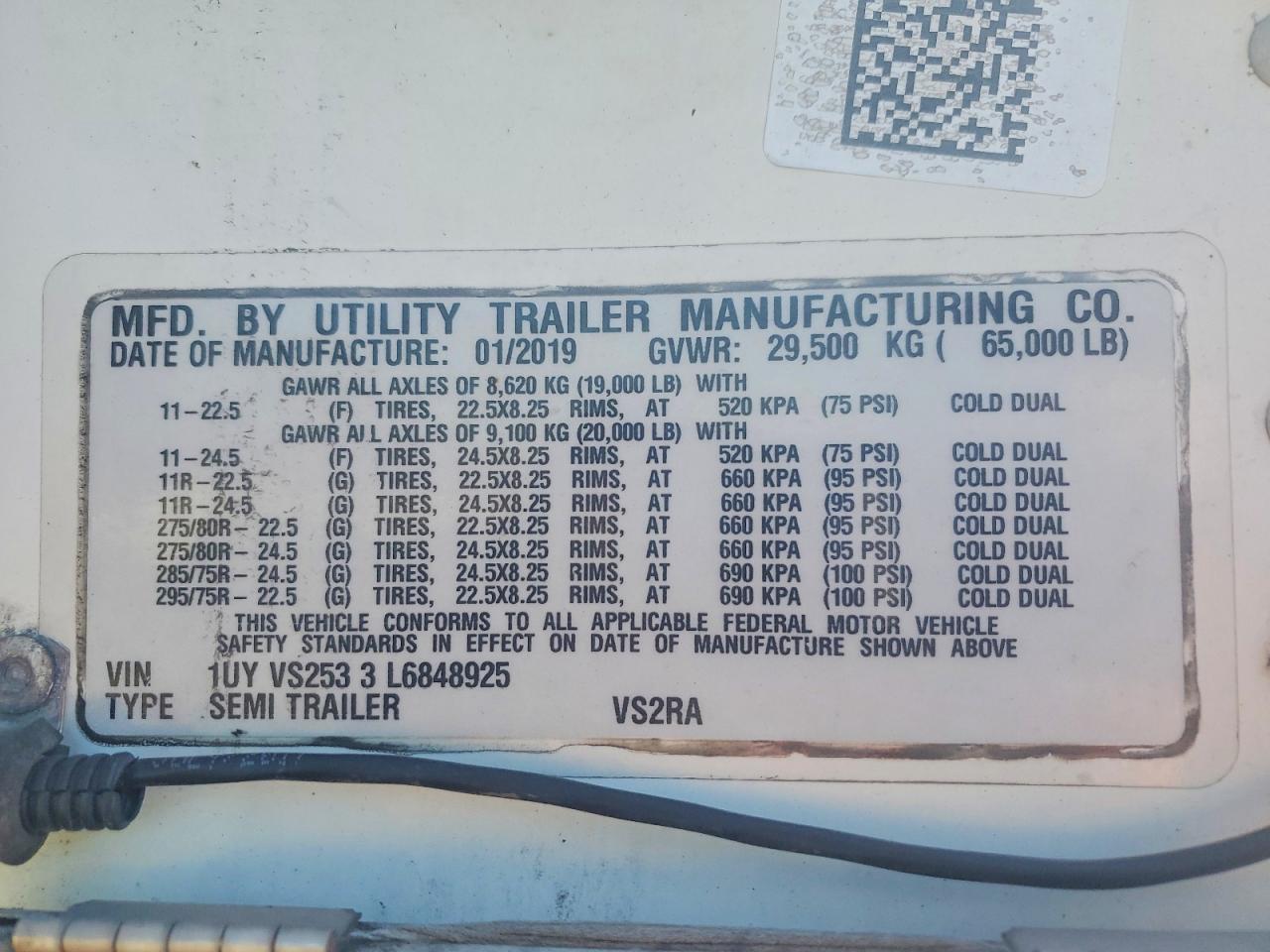 2020 UTILITY All models VIN 1UYVS2533L6848925 photo 10