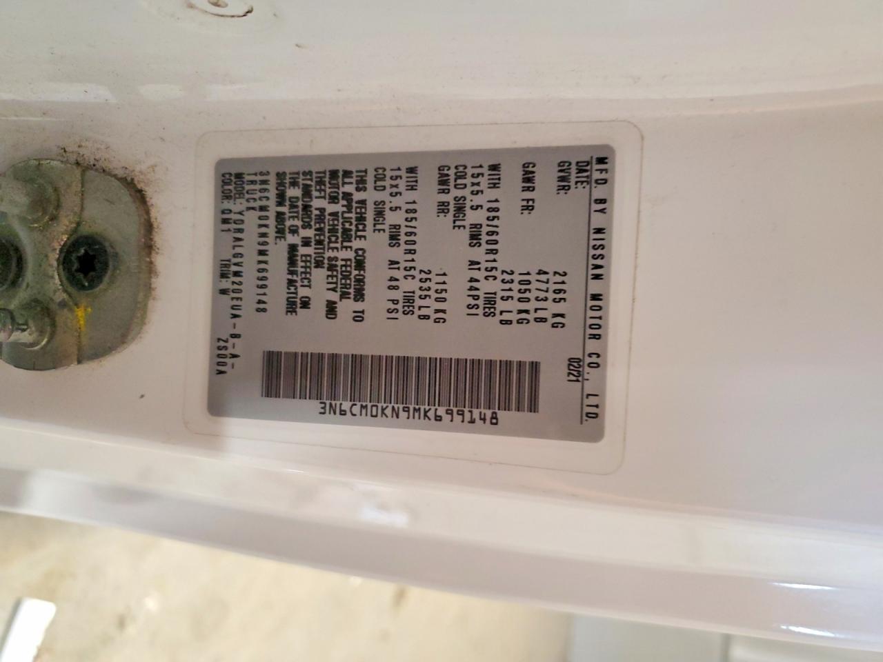 2021 Nissan Nv VIN 3N6CM0KN9MK699148 photo 12