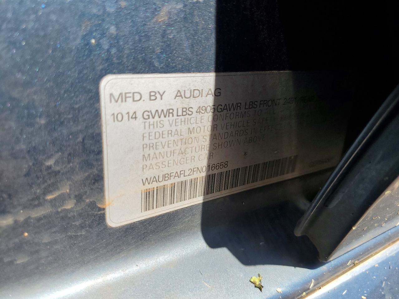 2015 Audi A4 VIN WAUBFAFL2FN016658 photo 12