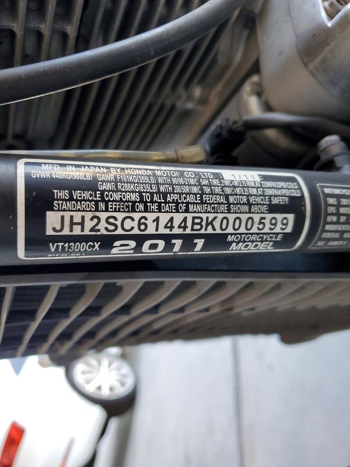 2011 Honda Vt cycle VIN JH2SC6144BK000599 photo 9