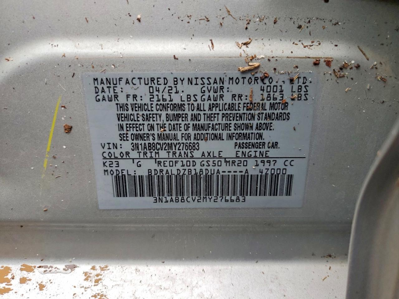 2021 Nissan Sentra VIN 3N1AB8CV2MY276683 photo 12