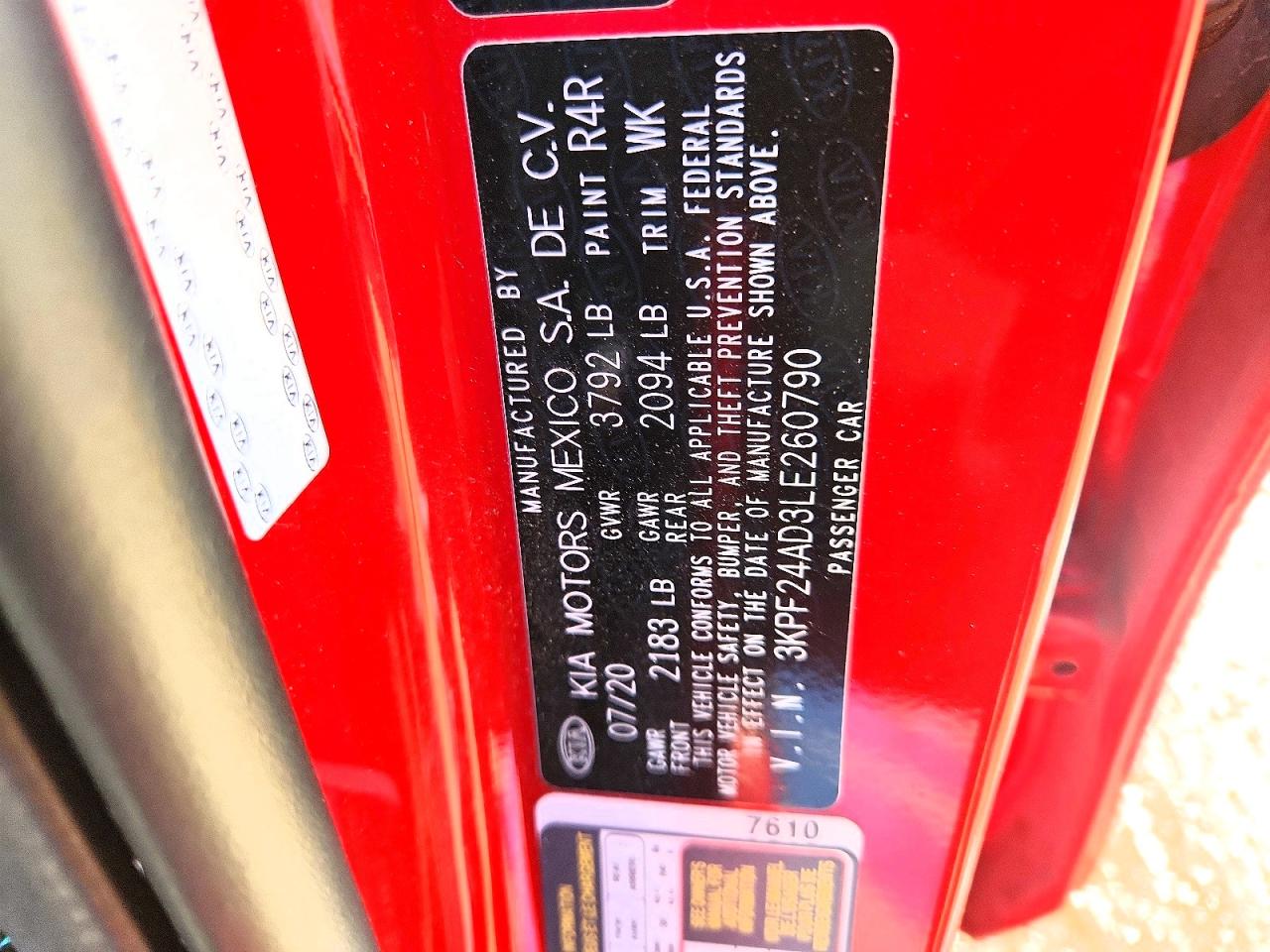2020 Forte VIN 3KPF24AD3LE260790 photo 12