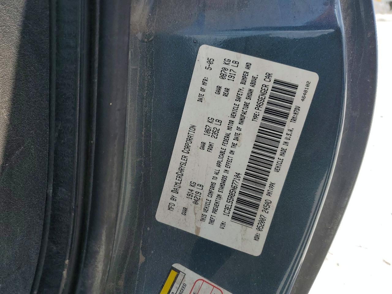 2005 Chrysler Sebring VIN 1C3EL55R85N677104 photo 12