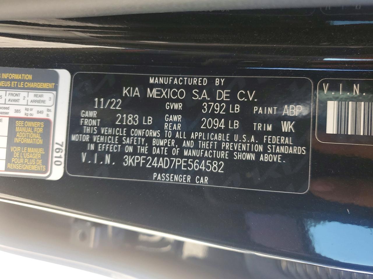 2023 Kia Forte lxs VIN 3KPF24AD7PE564582 photo 12