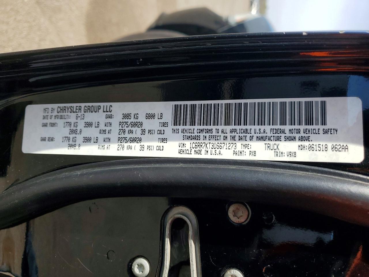 2013 Ram 1500 st VIN 1C6RR7KT3DS671273 photo 12